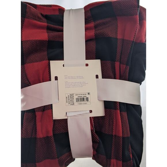 Stars Above Buffalo Check Red Plaid Henley Pajama Set Dark Red S Black Sleep Pjs - Picture 6 of 7